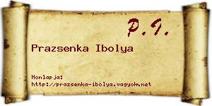 Prazsenka Ibolya névjegykártya